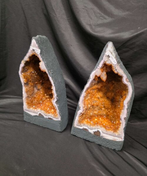 Citrine Geode PAIR 568 & 569 Crystal Cluster Druzy Premium Grade 9kg each H37xW20xD15cm - Image 8
