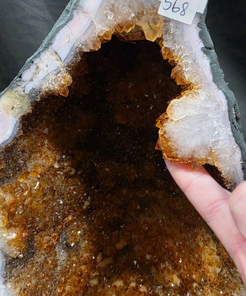 Alternative view of Citrine Geode PAIR 568 & 569 Crystal Cluster Druzy Premium Grade 9kg each H37xW20xD15cm