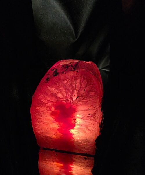 Large Pink Agate End Candle 3 Handpicked 716g H10xW7xD8cm Microcrystalline Quartz Tealight Holder Ornament - Image 5