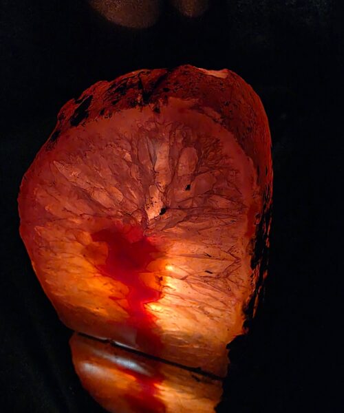 Alternative view of Large Pink Agate End Candle 3 Handpicked 716g H10xW7xD8cm Microcrystalline Quartz Tealight Holder Ornament