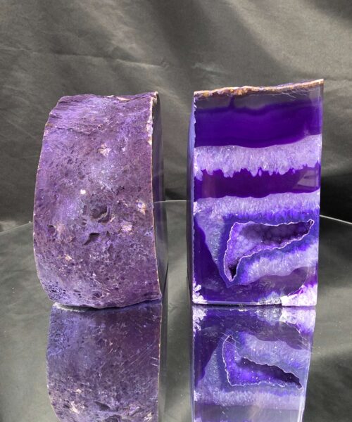 Purple Natural Edge Microcrystalline Quartz Premium Bookends 1 Ornament Handpicked Size 3.023kg H13xW17xD7cm - Image 4