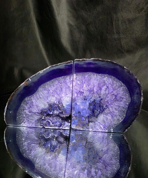 Purple Natural Edge Microcrystalline Quartz Premium Bookends 2 Ornament Handpicked Size 1.812kg H11xW20xD6cm